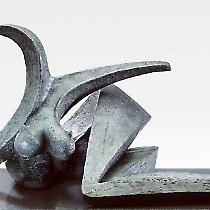 Femme serpent, sculpture contemporaine de Marion Bürkle, bronze patiné 24 cm