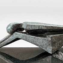 Futuriste, sculpture contemporaine de Marion Bürkle, bronze patiné 11 cm