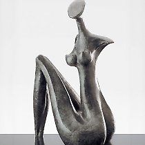 Lara, sculpture contemporaine de Marion Bürkle, bronze patiné 53 cm
