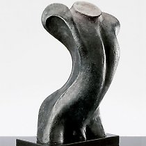 Torse, sculpture contemporaine de Marion Bürkle, bronze patiné 50 cm